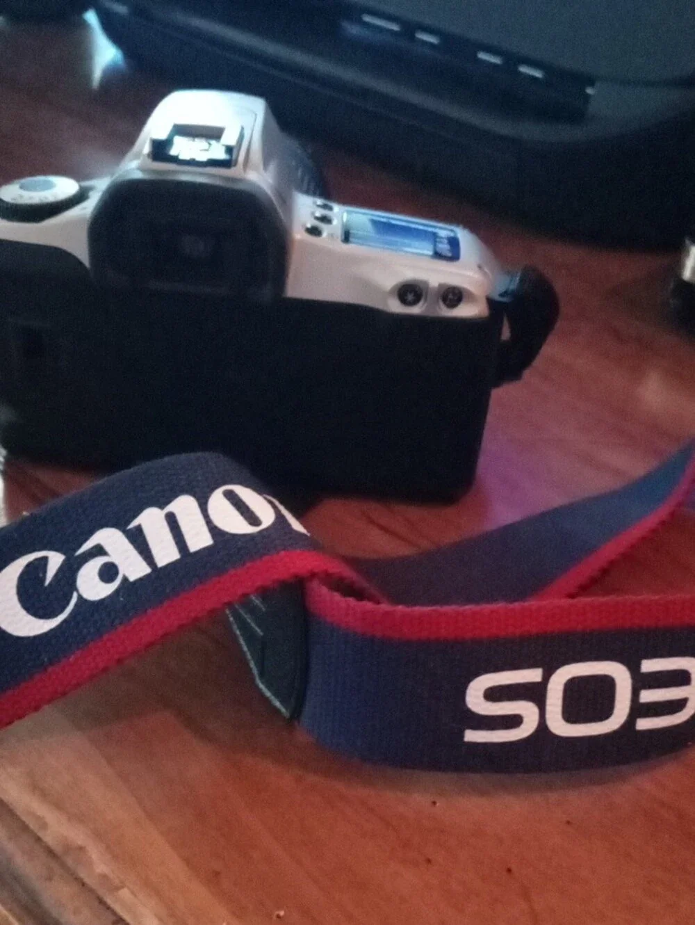 Canon Rebel EOS 35mm Camera in Silver and Black with Zoom Lens